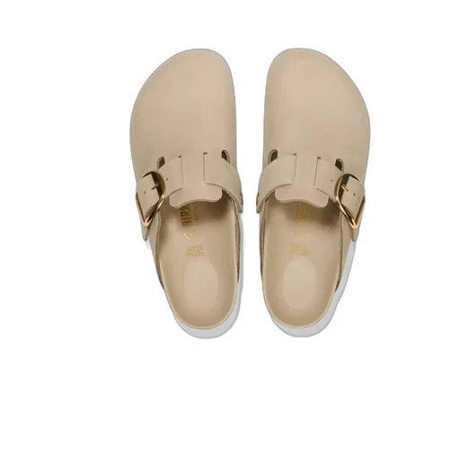 Boston Big Buckle Suede Mules