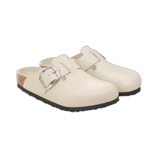 Boston Big Buckle Leather Clogs