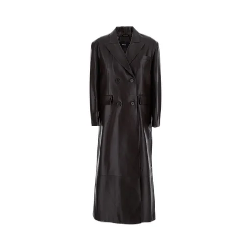 Double-Breasted Flap-Pockets Coat