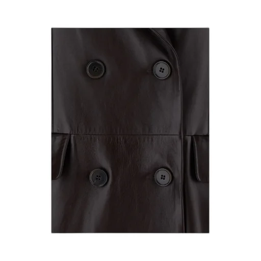 Double-Breasted Flap-Pockets Coat