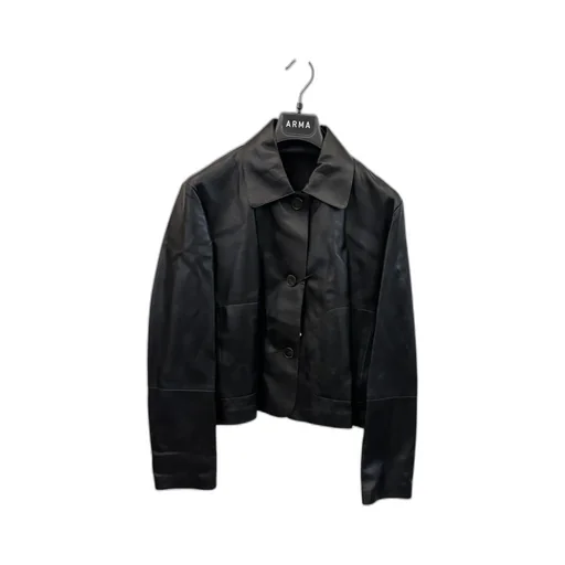 Long-Sleeved Leather Jacket