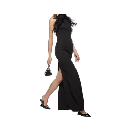 Feather Trim Maxi Dress