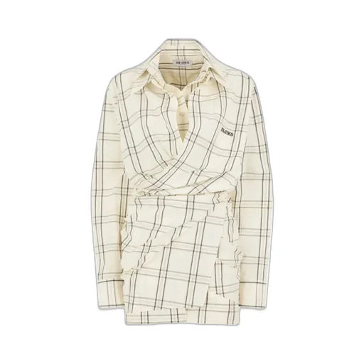 Asymmetric Plaid Shirtdress