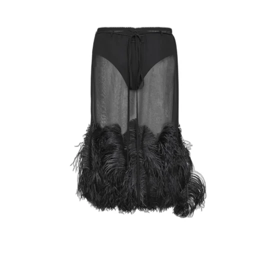 Feather-Trim Skirt