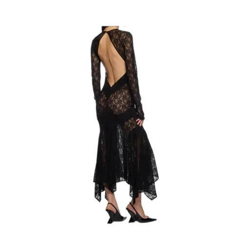 Open Back Midi Lace Dress