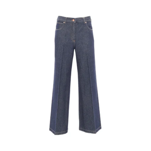Wide-Leg Denim Trousers