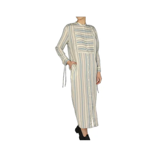Striped Pattern Shirt Dress