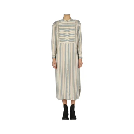 Striped Pattern Shirt Dress