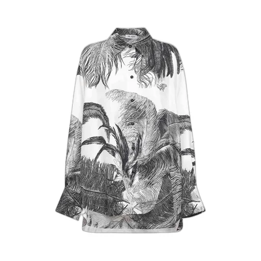 Pattern-Printed Long-Sleeved Shirt