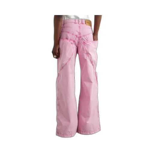 Paneled Wide-Leg Jeans