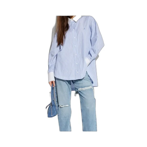 Logo Embroidered Striped Shirt