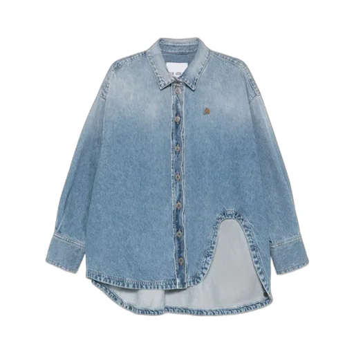 Asymmetric Hem Denim Shirt