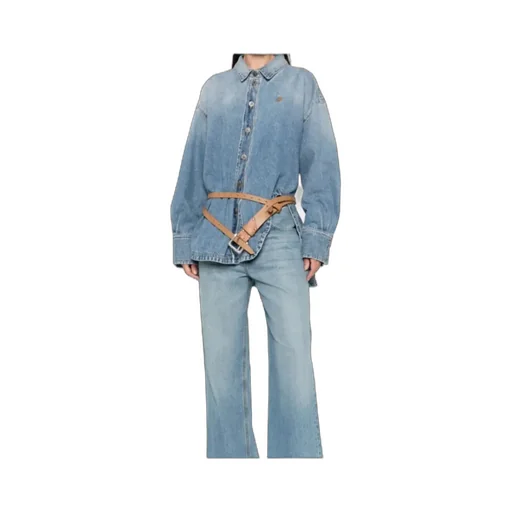 Asymmetric Hem Denim Shirt