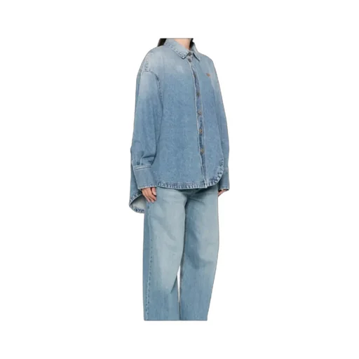 Asymmetric Hem Denim Shirt