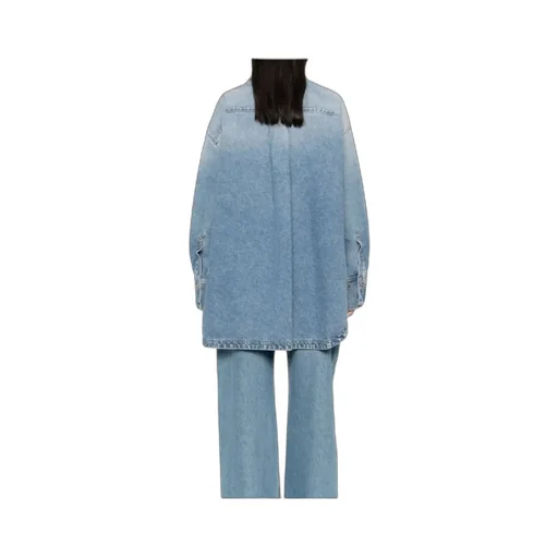 Asymmetric Hem Denim Shirt