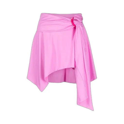 Logo Rise Asymmetric Hem Mini Skirt
