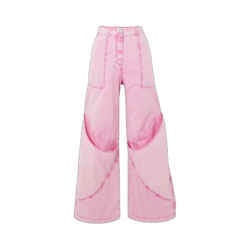 Paneled Wide-Leg Jeans