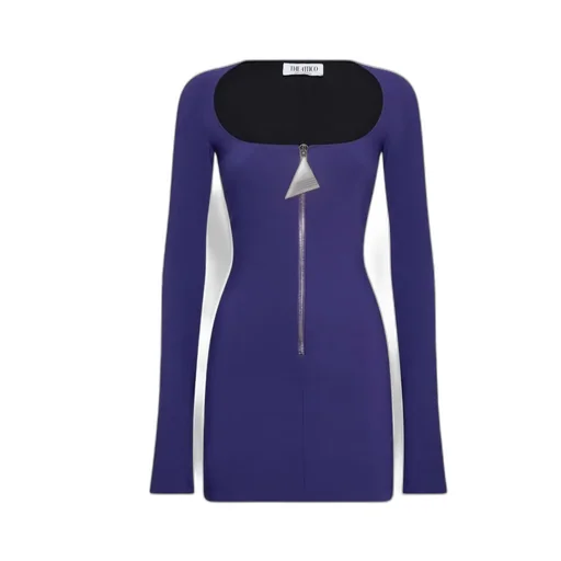 Crepe Zip Mini Dress