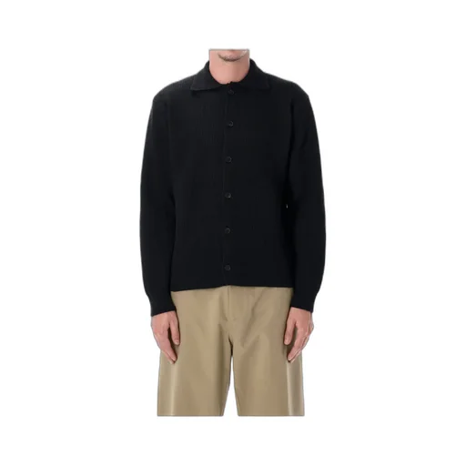 Superfine Wool Ribbed Knit Cardigan