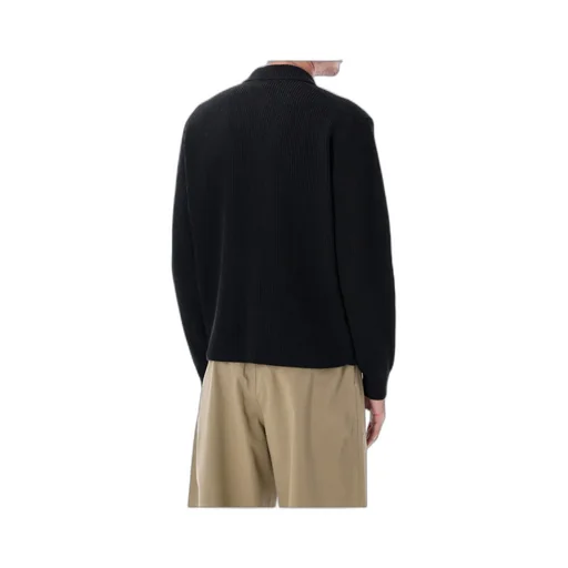 Superfine Wool Ribbed Knit Cardigan