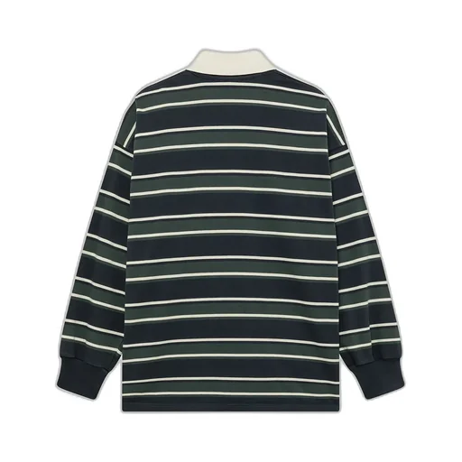 Striped Long-Sleeve Polo Shirt