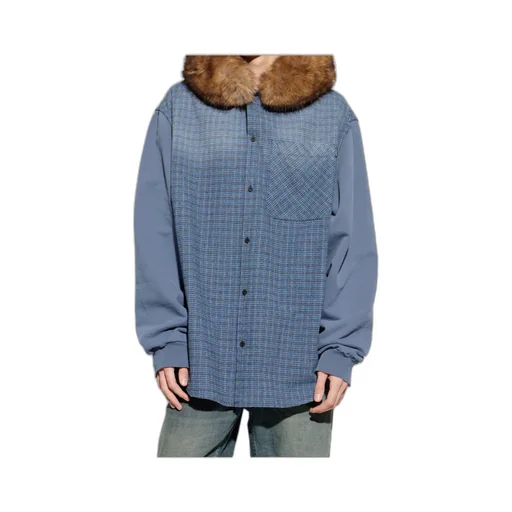 Decorative Hood Checkered Jacket