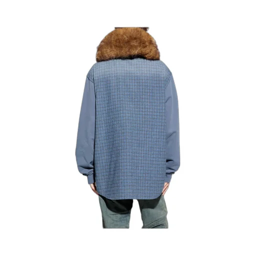 Decorative Hood Checkered Jacket