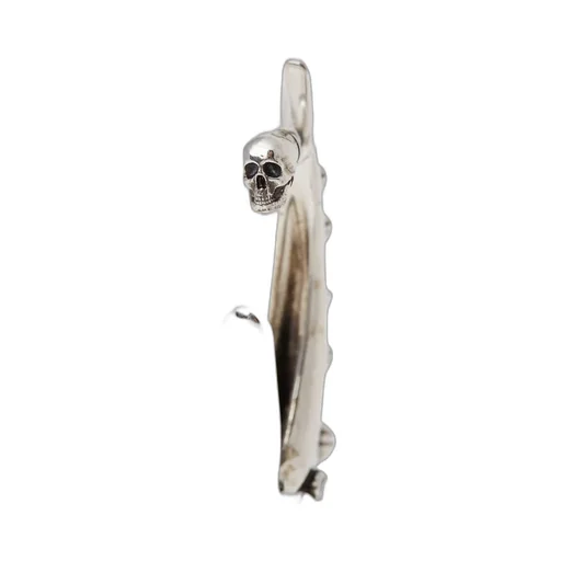 Embellished Skull Charm Hoop Earrings