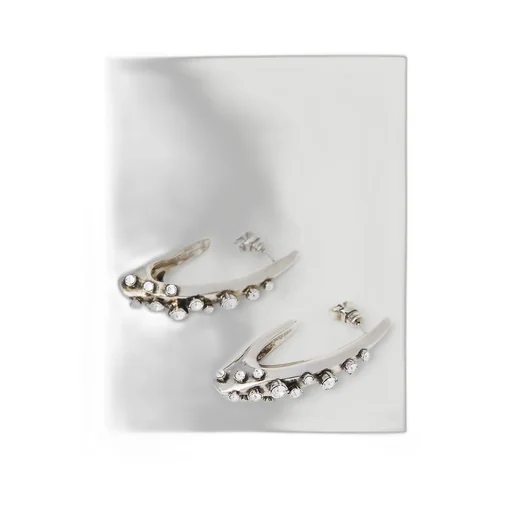 Embellished Skull Charm Hoop Earrings