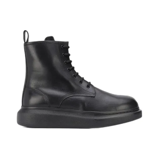 Round Toe Lace-Up Ankle Boots