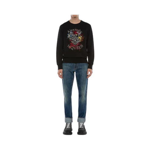 Floral Logo Embroidered Sweatshirt