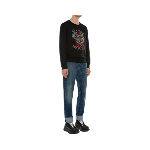 Floral Logo Embroidered Sweatshirt