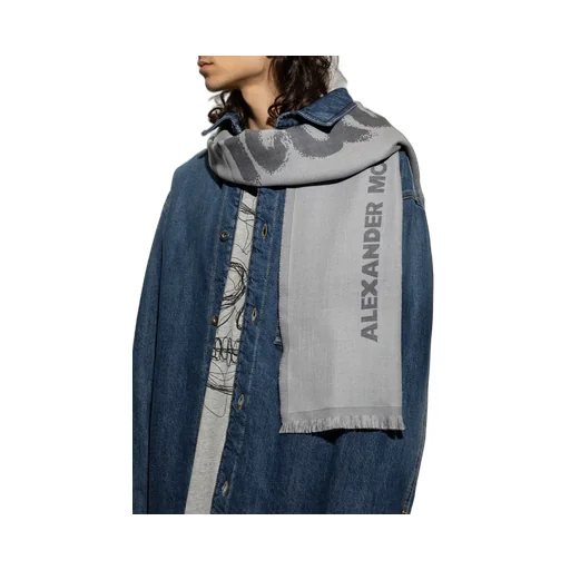 Wool Logo Print Scarf