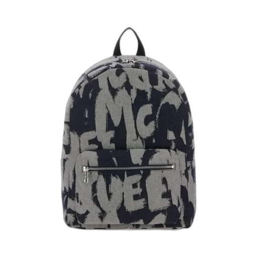 Logo Printed Zippered Backpack