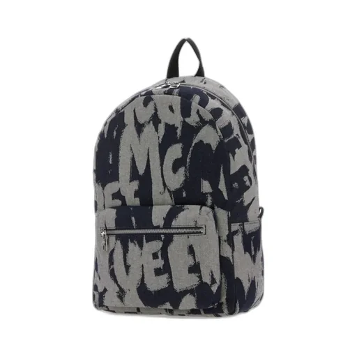 Logo Printed Zippered Backpack