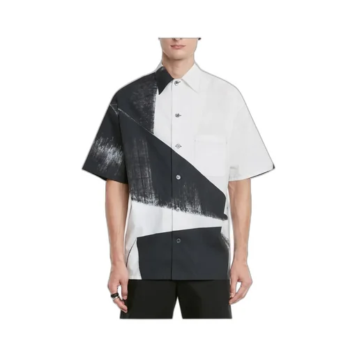 Brushstroke Collared Button-Up Shirt