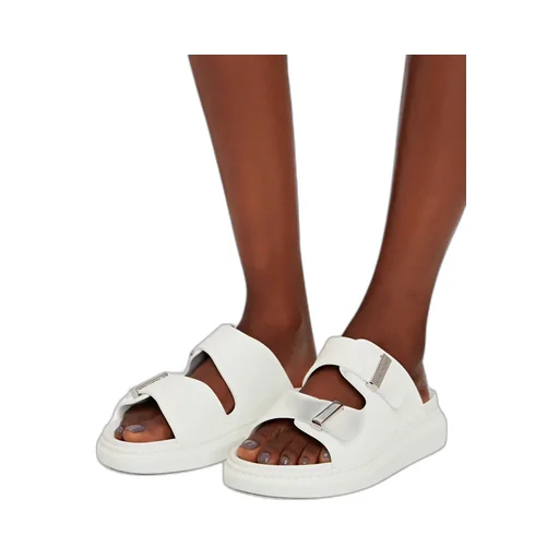 Oversized Buckled Slides