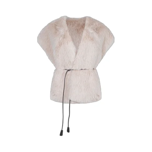 Fur Vest With Leather Tie