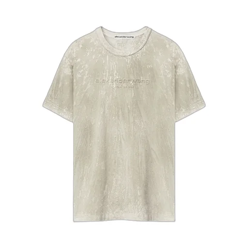 Plaster-Dyed Embossed-Logo T-Shirt