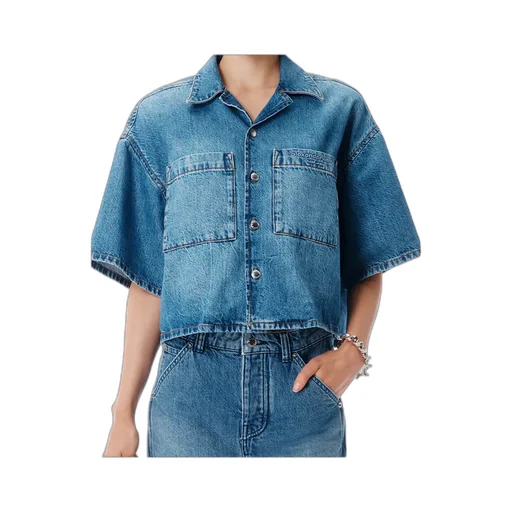 Cropped Denim Shirt