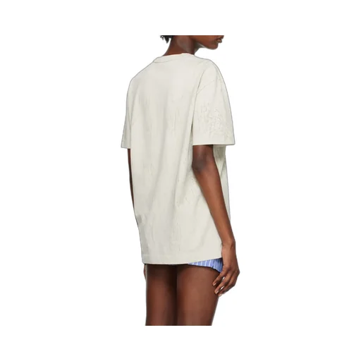 Plaster-Dyed Embossed-Logo T-Shirt