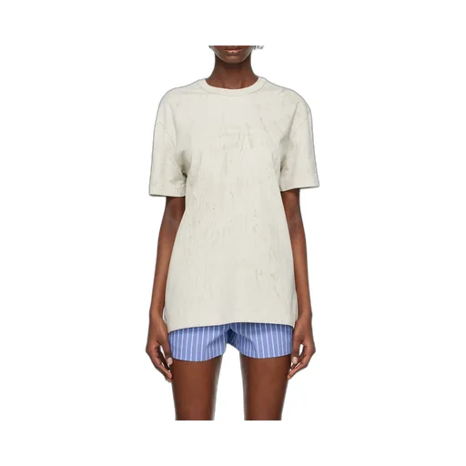 Plaster-Dyed Embossed-Logo T-Shirt