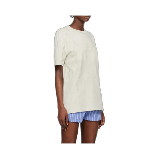 Plaster-Dyed Embossed-Logo T-Shirt