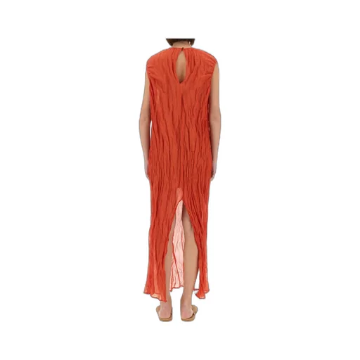 Metallic Gauze Longuette Dress