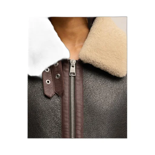 Long-Sleeved Leather Jacket