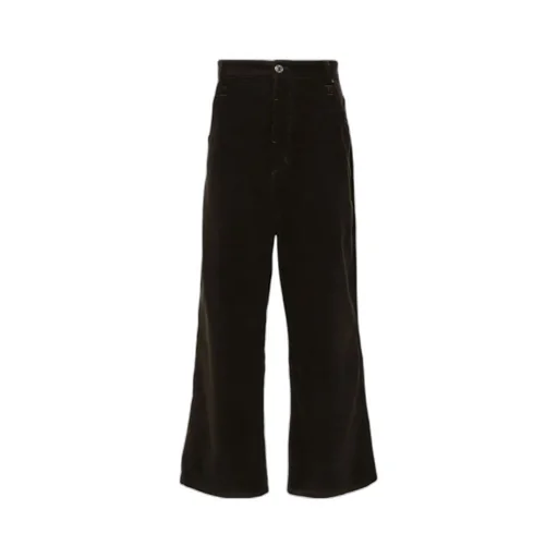 Corduroy Logo Patch Straight-Leg Trousers