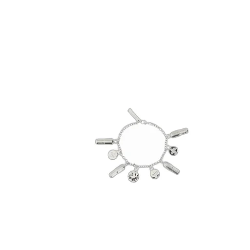 Logo Engraved Pill Charm Bracelet
