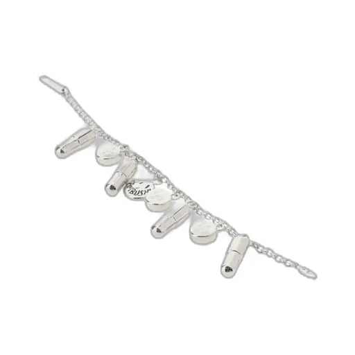 Logo Engraved Pill Charm Bracelet