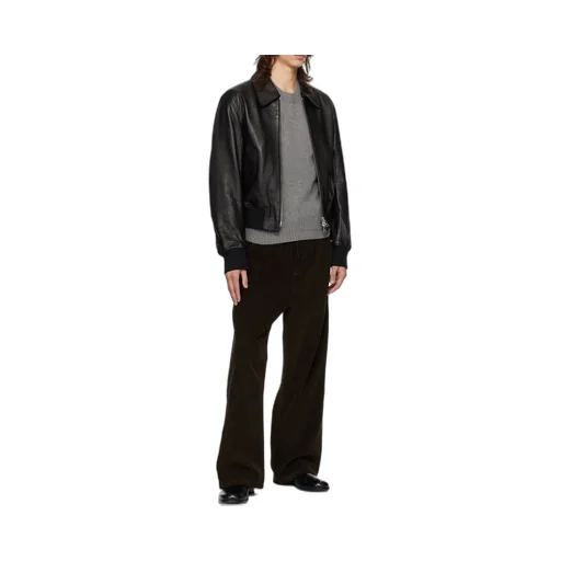 Corduroy Logo Patch Straight-Leg Trousers