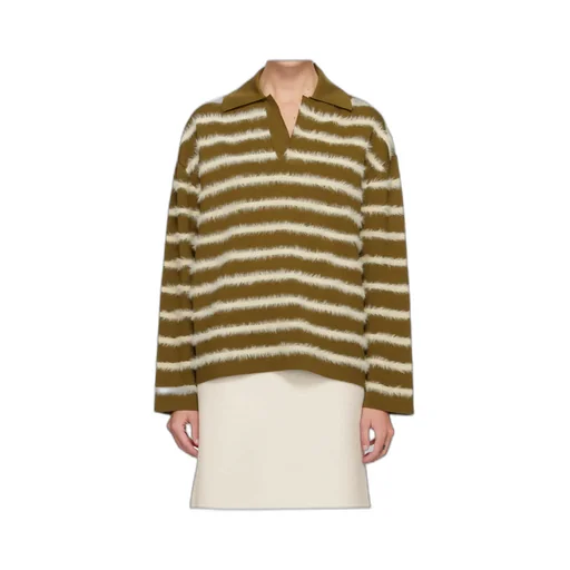 Merino Wool Striped Polo Shirt